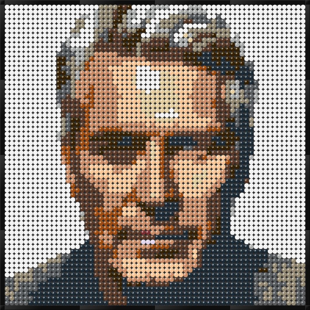 Mosaico LEGO di attore / personaggio famoso, 51.2×51.2 cm