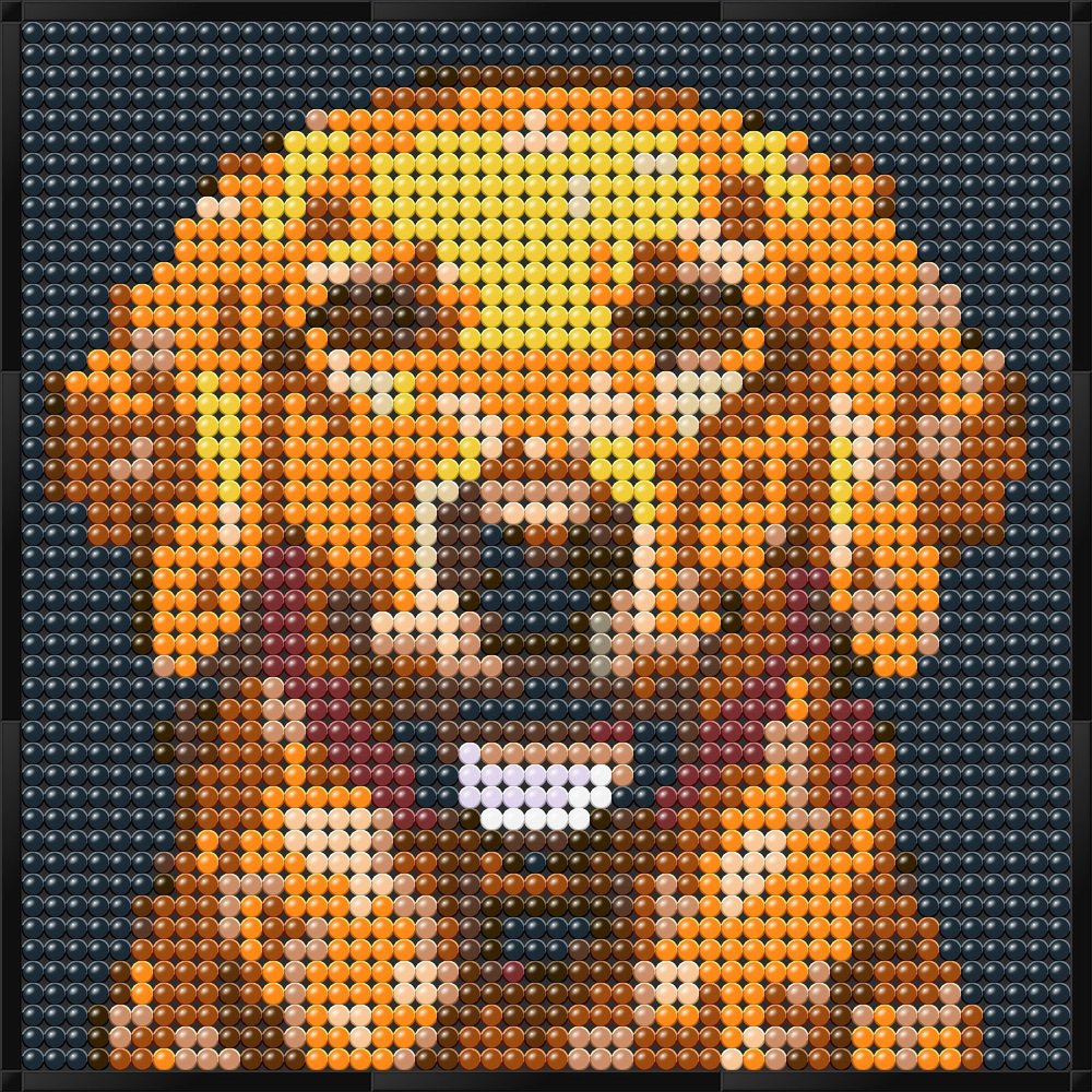 Mosaico LEGO di cane, 38.4×38.4 cm
