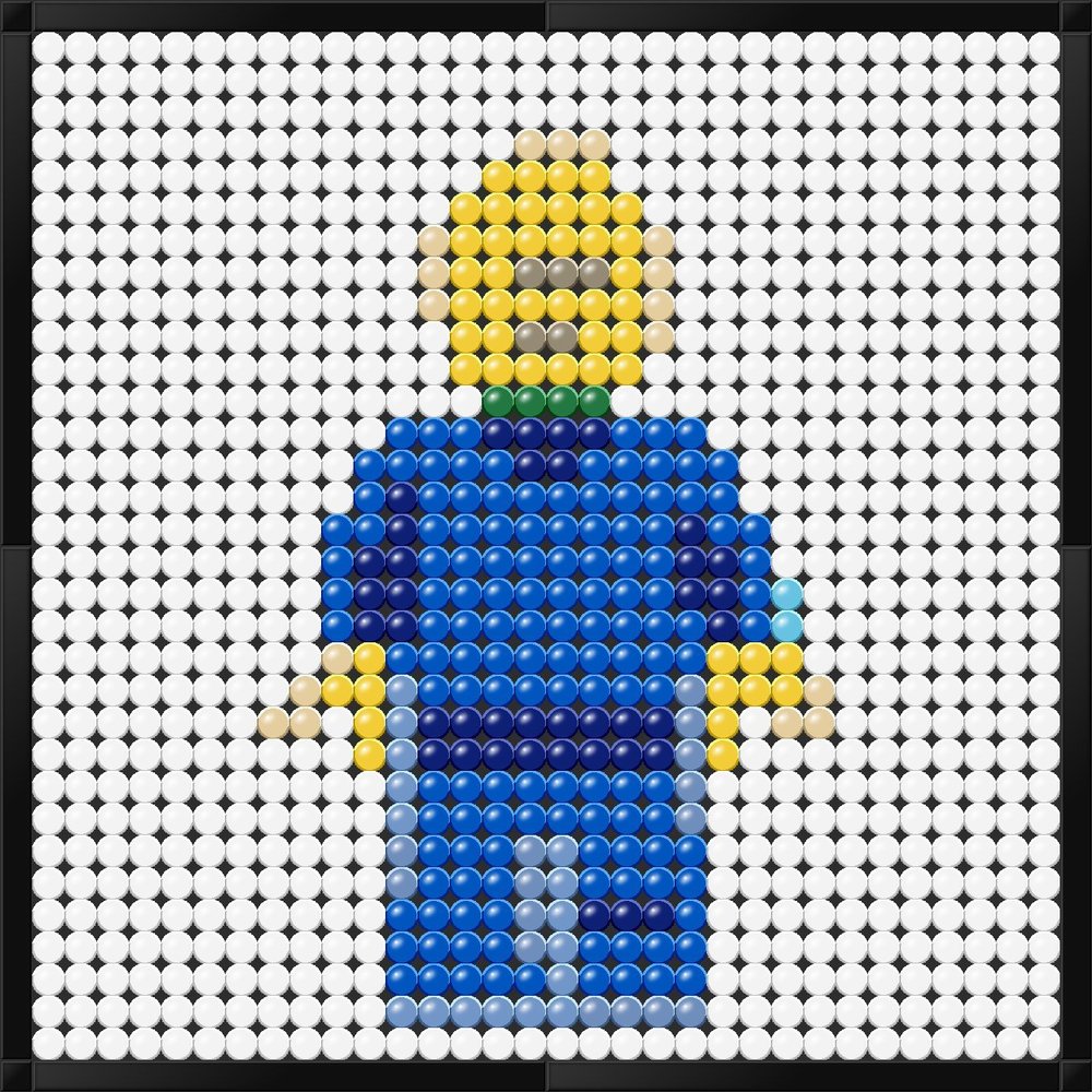 Mosaico LEGO di minifigure iconica, 25.6×25.6 cm