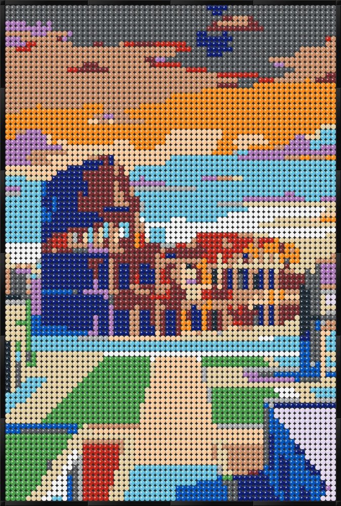 Mosaico LEGO di paesaggio o monumento famoso, 51.2×76.8 cm