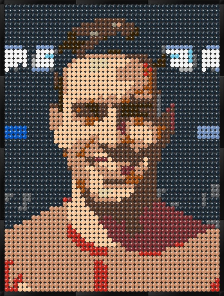Mosaico LEGO di atleta famoso, 38.4×51.2 cm